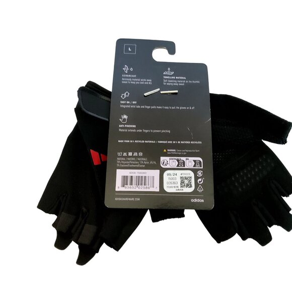 Adidas Training Essentials Fingerless Workout Gloves L Black - Picture 2 of 3
